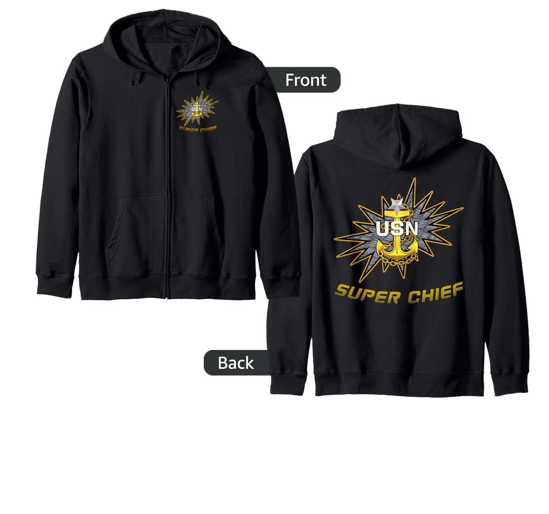 Amazon.com: Super Chief - Navy Senior Chief Zip Hoodie